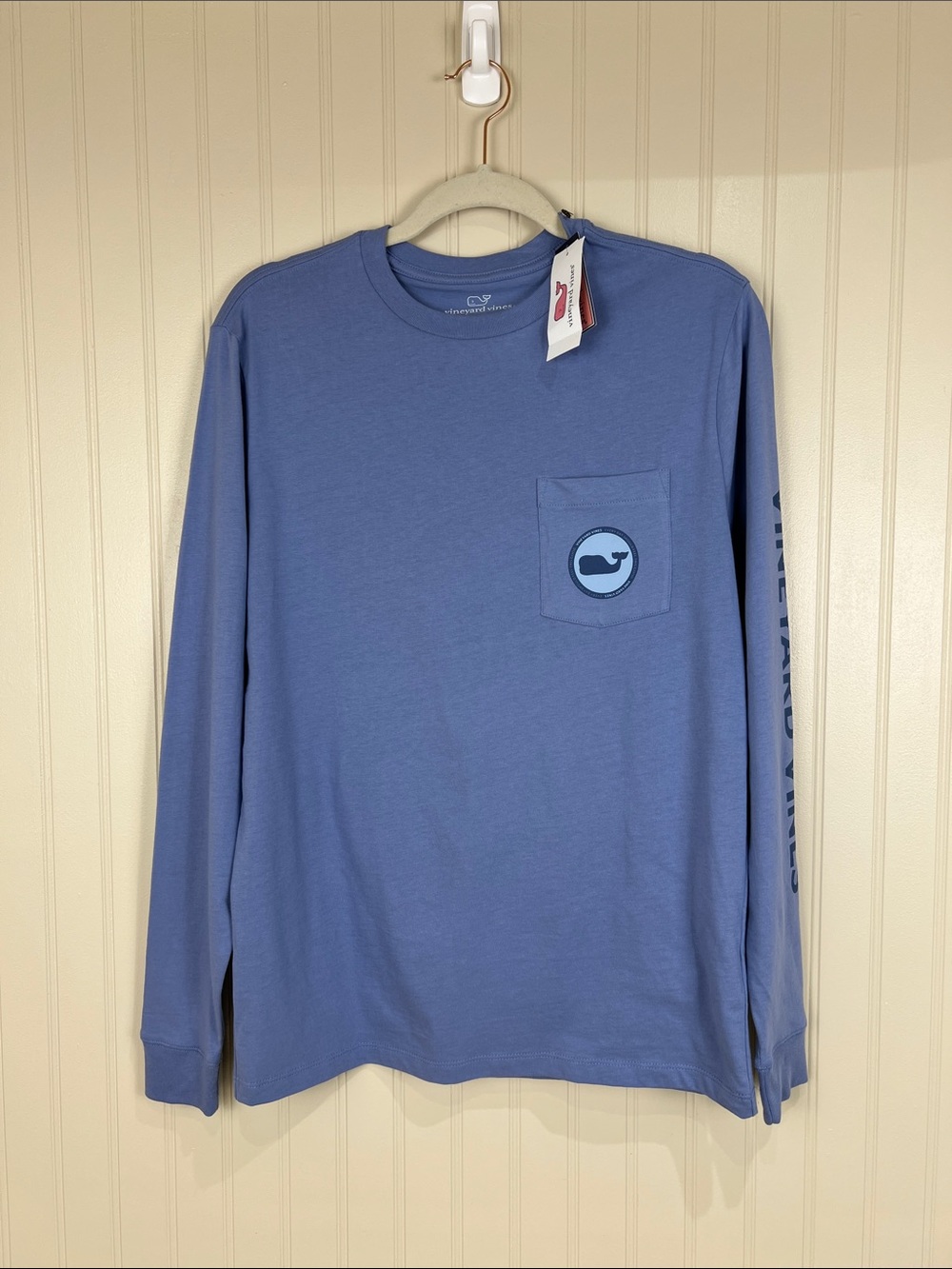 NWT Vineyard Vines T-Shirt Long sleeve Whale Dot Pocket Summer Evening Size XS